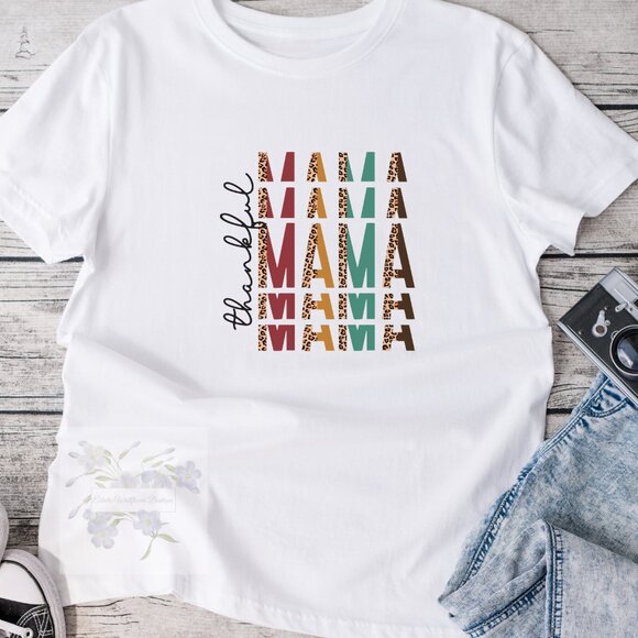 Eclectic Wallflower Tops - Thankful Mama Graphic Tee Shirt